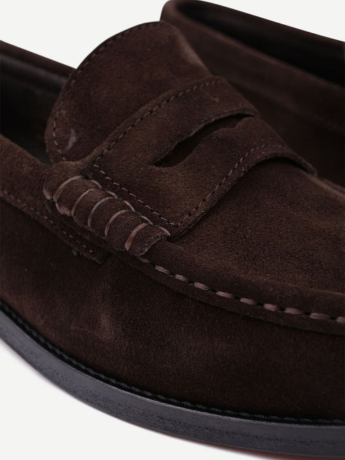 Penny loafers suede bruin