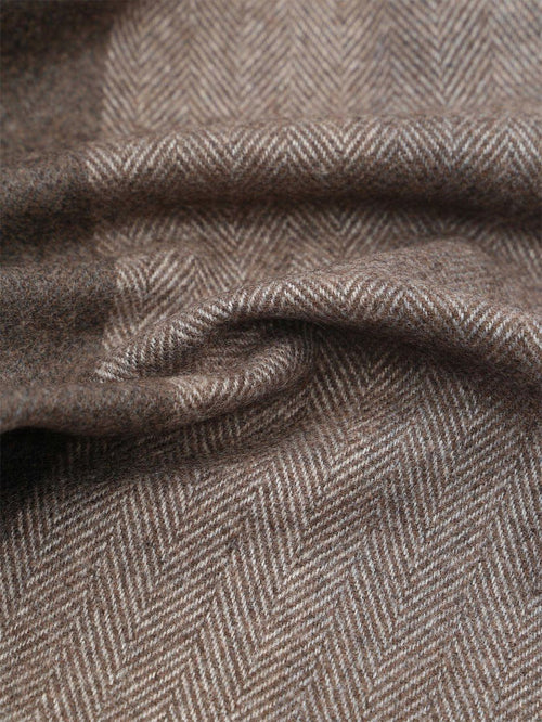 Sjaal softfeel herringbone bruin