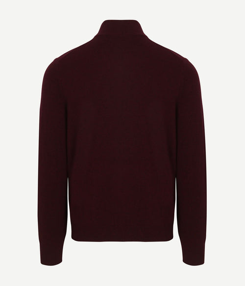 Steppin' Out halve rits trui merinowol bordeaux | Regular-fit