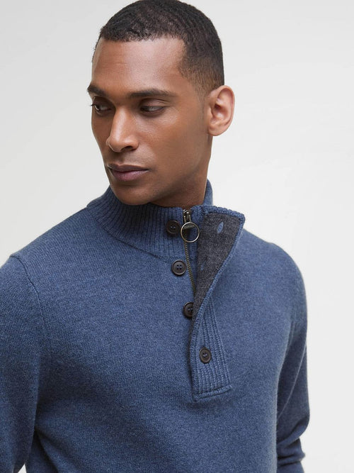 Barbour mocker trui wol indigo | Regular-fit
