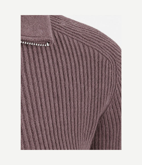 halve rits pullover wool light aubergine