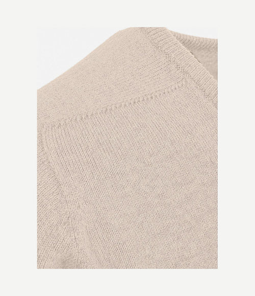 V-hals lamswol linen