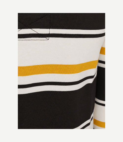 Rugger polo multi striped bruin geel