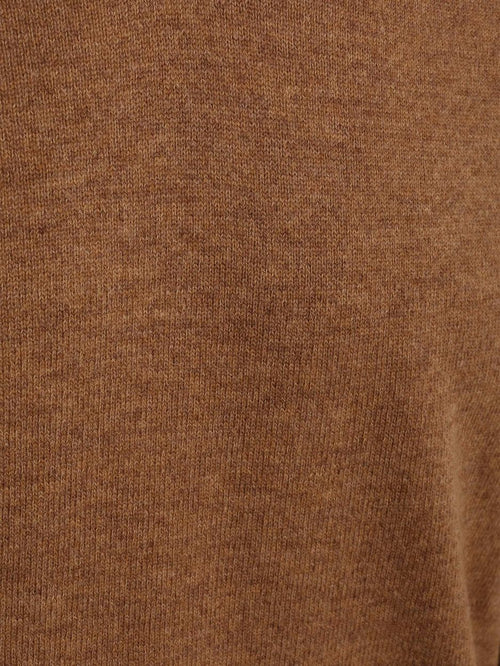 Pullover v-hals merinowol praline