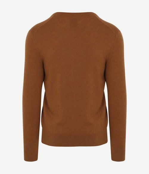 Pullover v-hals woolblend camel