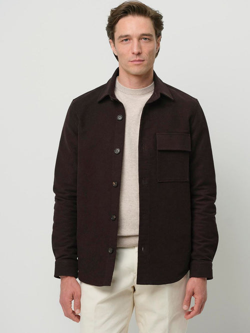 Overshirt moleskin donkerbruin
