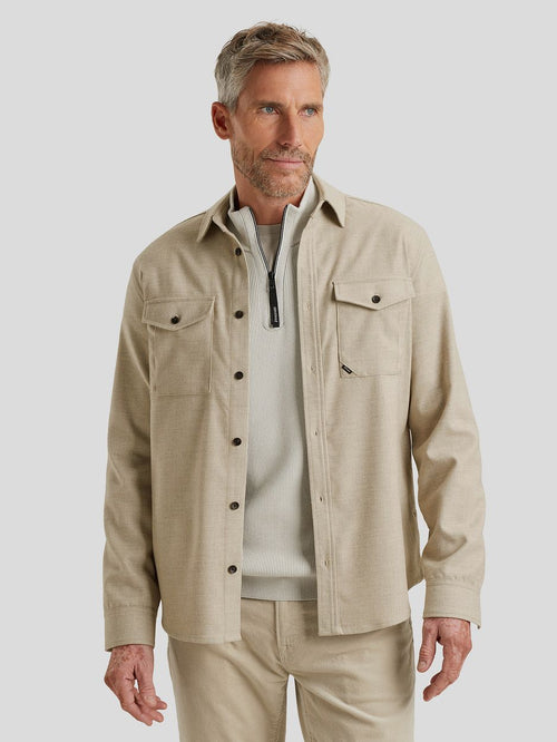 Vanguard overshirt brushed greige | Regular-fit