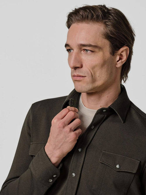 Overshirt western donkerbruin
