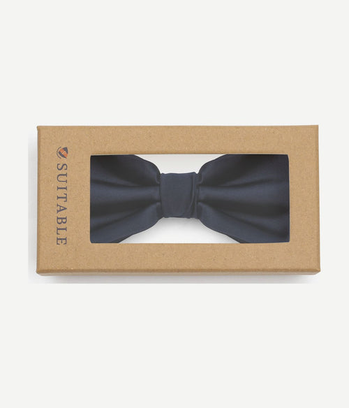 Suitable satin strik blauw