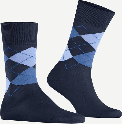 Manchester sok ruit blauw 6120