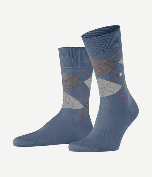 Burlington Manchester sok ruit blauw 6274