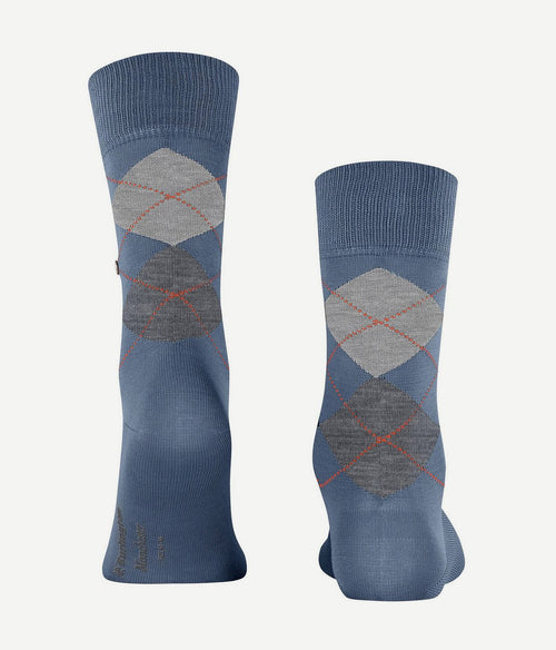 Burlington Manchester sok ruit blauw 6274
