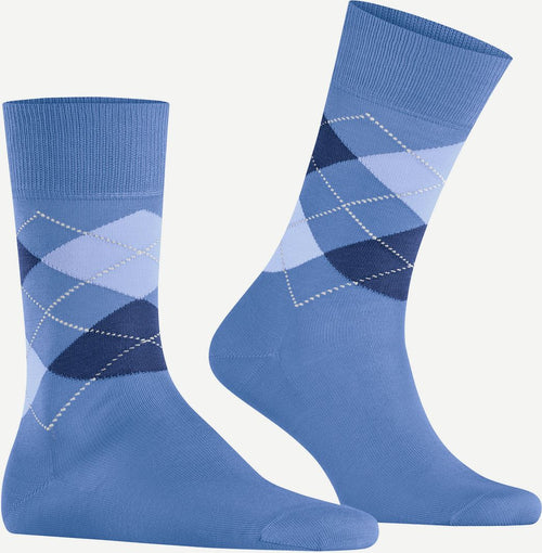 Manchester sok ruit blauw 6550