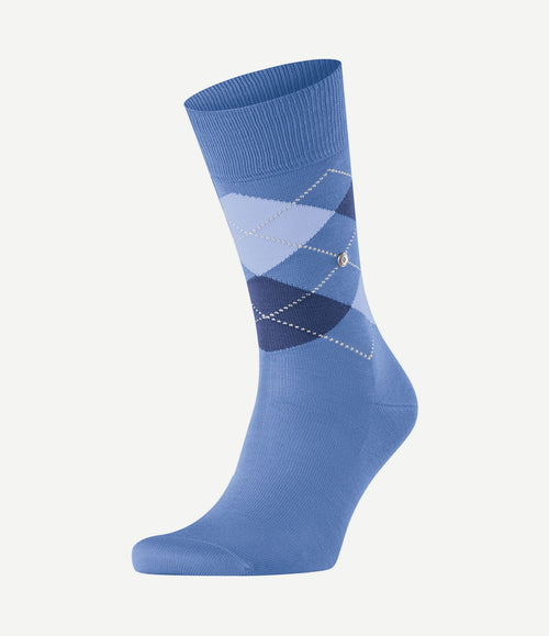 Manchester sok ruit blauw 6550