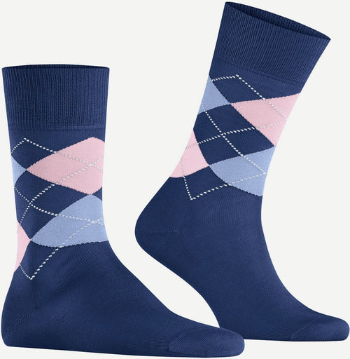 Burlington Manchester sok ruit blauw 6583