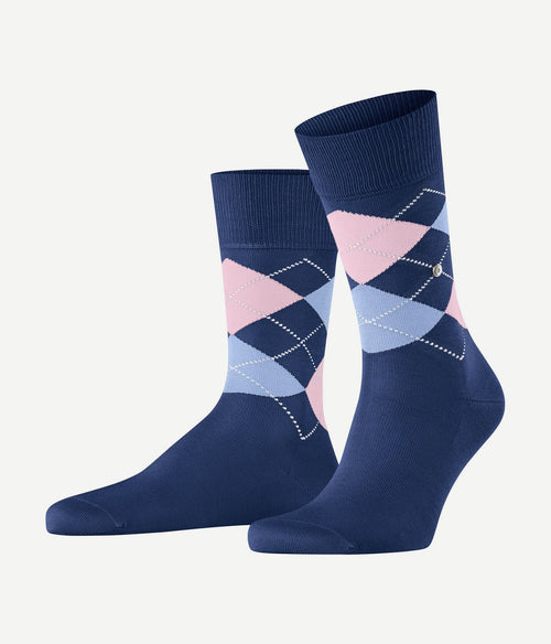 Burlington Manchester sok ruit blauw 6583