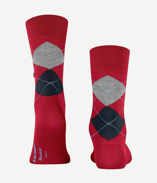 Burlington Manchester sok ruit rood 8048