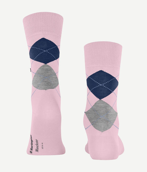 Manchester sok ruit roze 8440