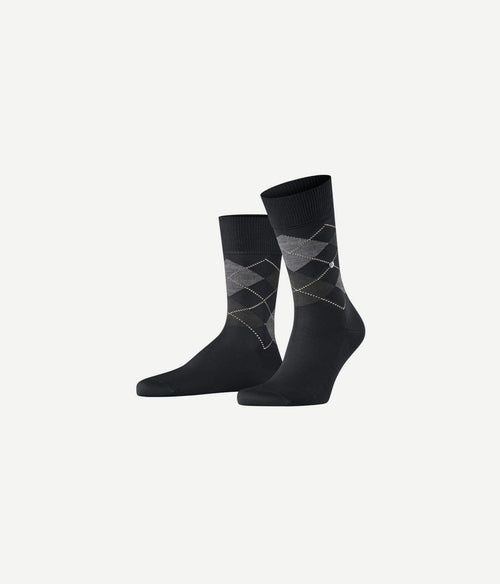 Burlington Manchester sok ruit zwart 3000
