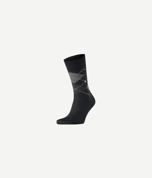 Burlington Manchester sok ruit zwart 3000