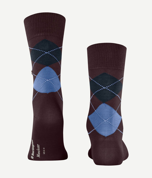 Burlington Manchester sok ruit bordeaux 8696