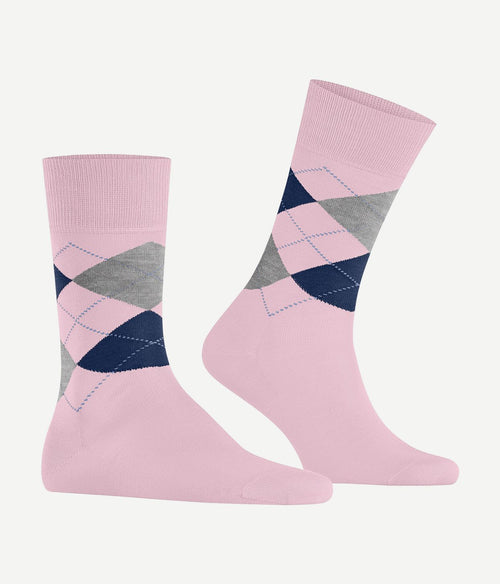 Manchester sok ruit roze 8440
