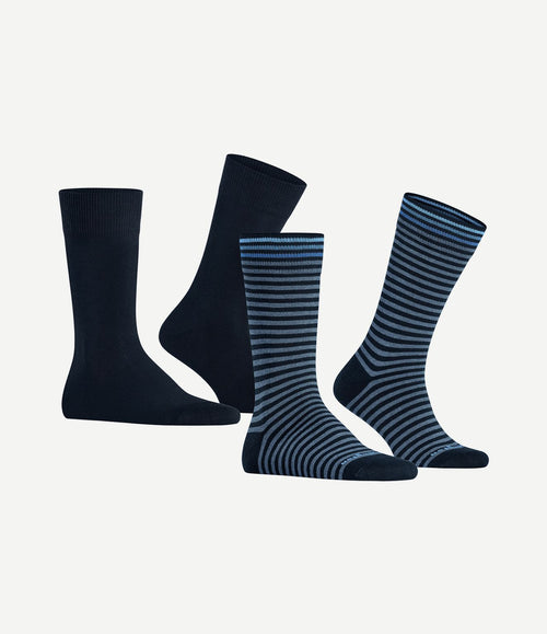 Everyday (2-pack) strepen donkerblauw