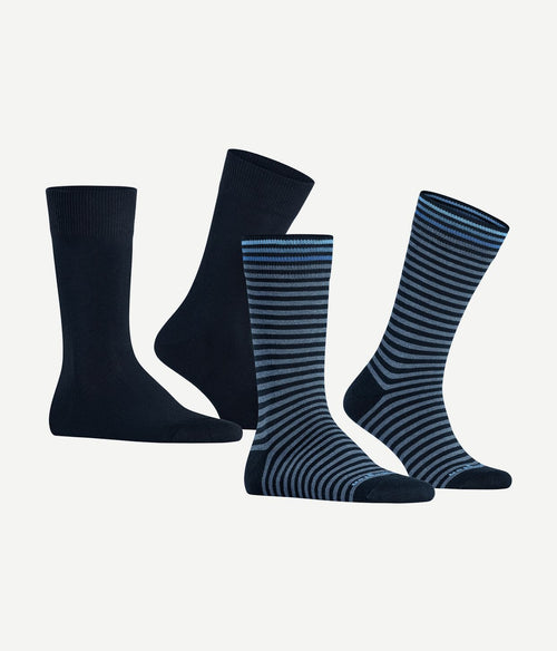 Everyday (2-pack) strepen donkerblauw