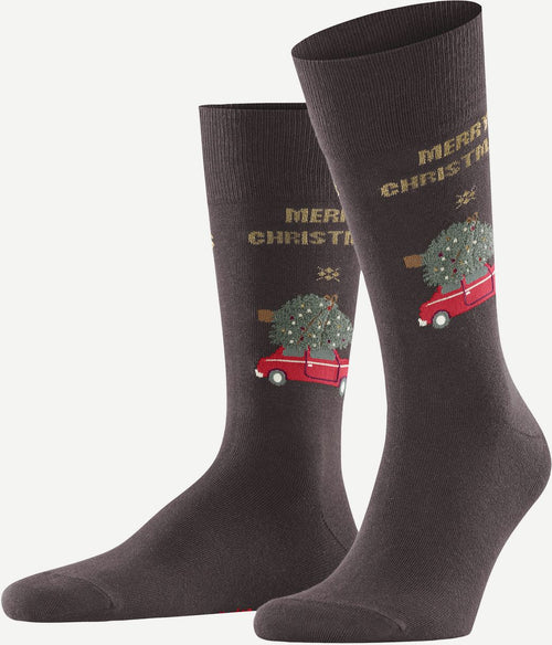 Burlington sokken merry x-mas bruin