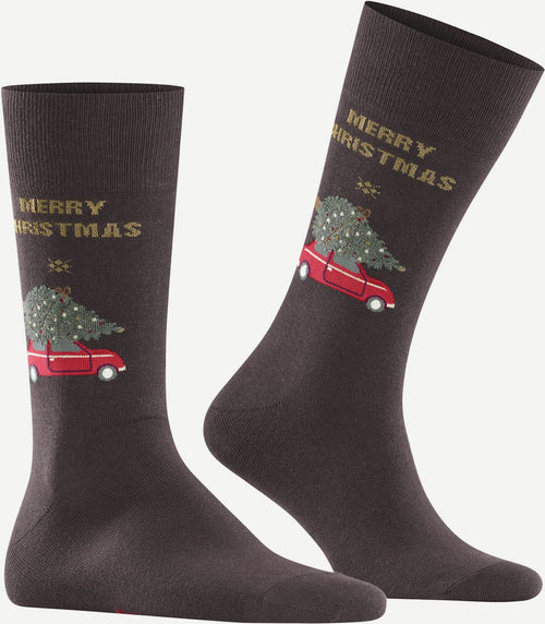 Burlington sokken merry x-mas bruin