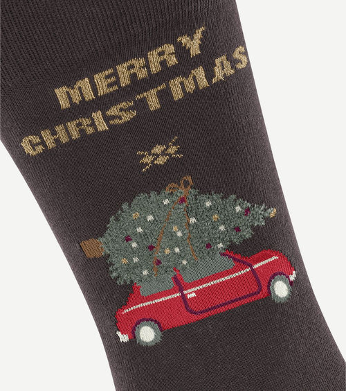 Burlington sokken merry x-mas bruin