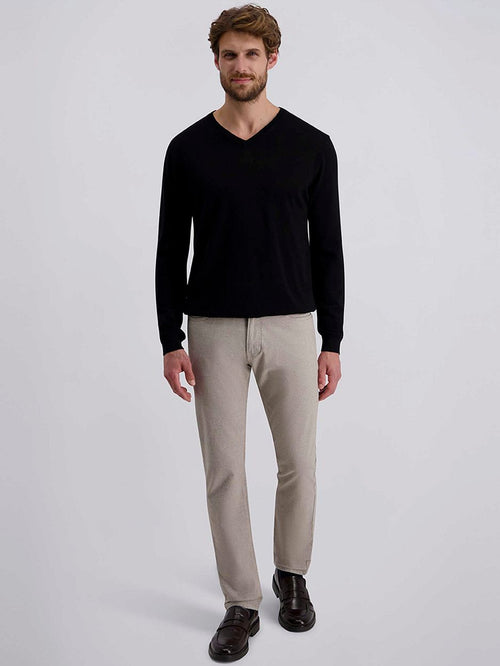 Broek Lyon tapered print greige