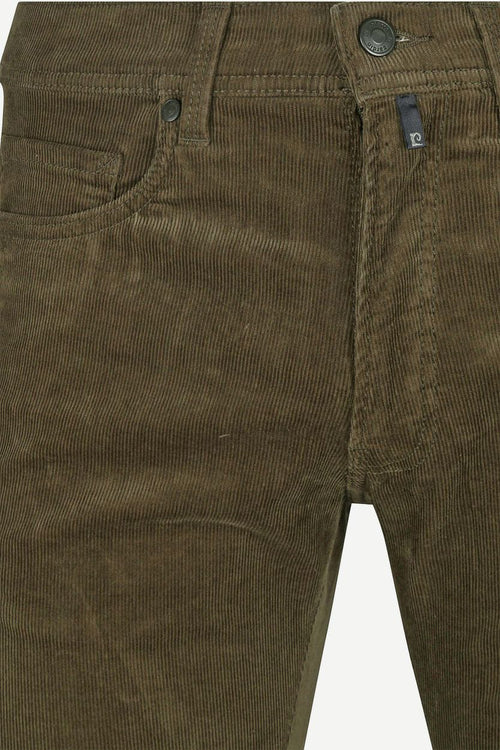 Broek Lyon future flex corduroy olijfgroen