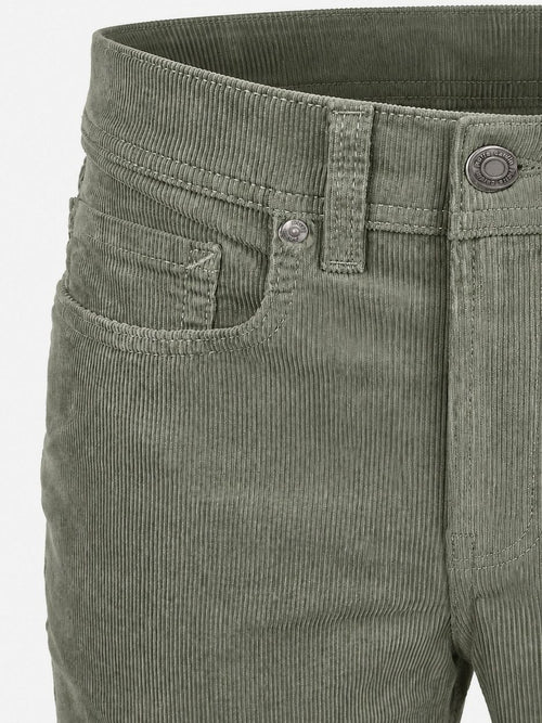 Broek Lyon tapered corduroy groen