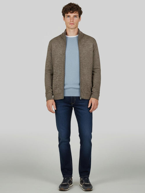 Steppin' Out vest melange groen bruin | Regular-fit