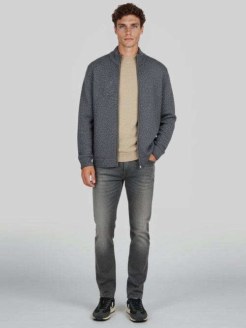 Steppin' Out vest melange blauw grijs | Regular-fit