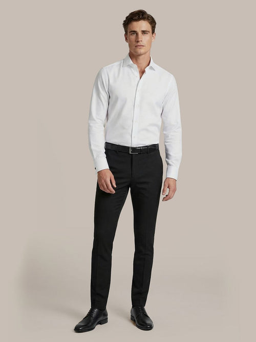 Overhemd white twill dubbelmanchet