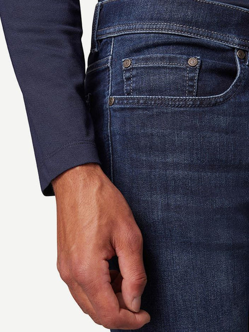 Jeans Lyon tapered future flex donkerblauw