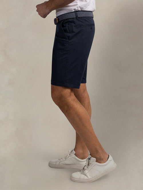 Shorts twill stretch lake donkerblauw