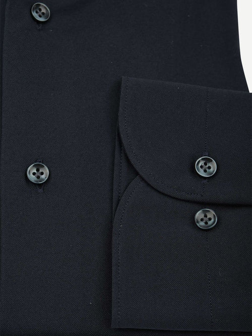 Japanese knitted overhemd donkerblauw