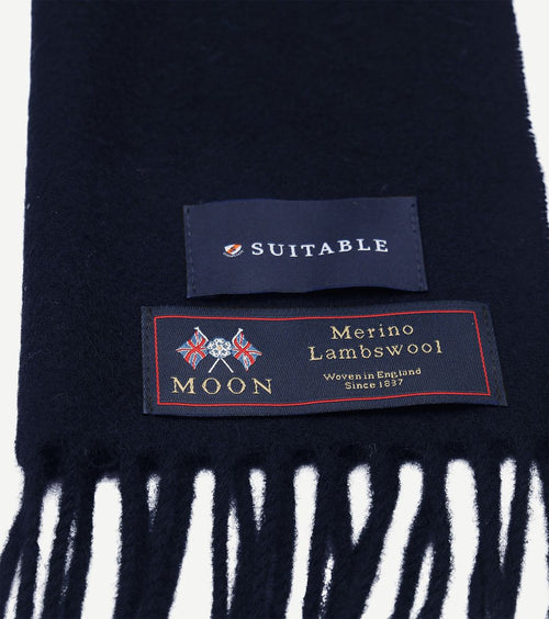 Suitable sjaal merino wol donkerblauw