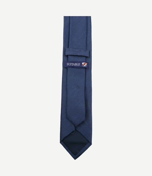 Linnen zijde stropdas donkerblauw