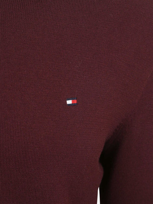 Tommy Hilfiger halve rits trui essential bordeaux | Regular-fit