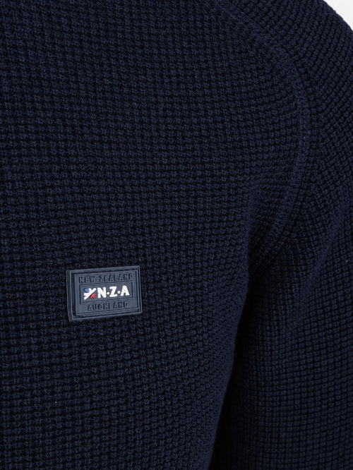 halve rits slub knit Oxford donkerblauw