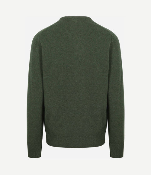 Pullover lamswol v-hals rosemary groen