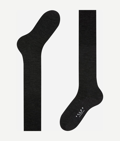 Falke airport kniekous antraciet 3080