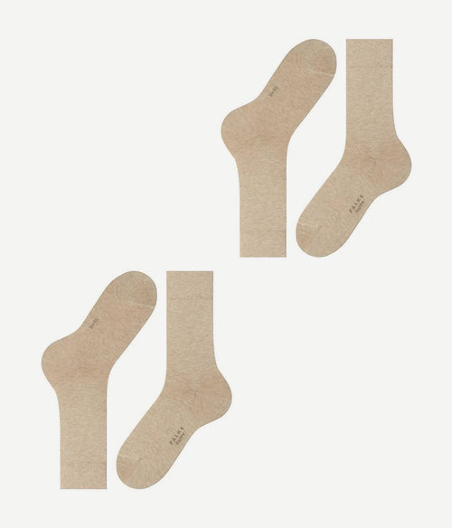 Falke happy sokken 2 paar beige melange