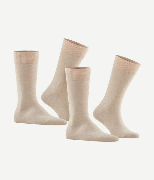 Falke happy sokken 2 paar beige melange