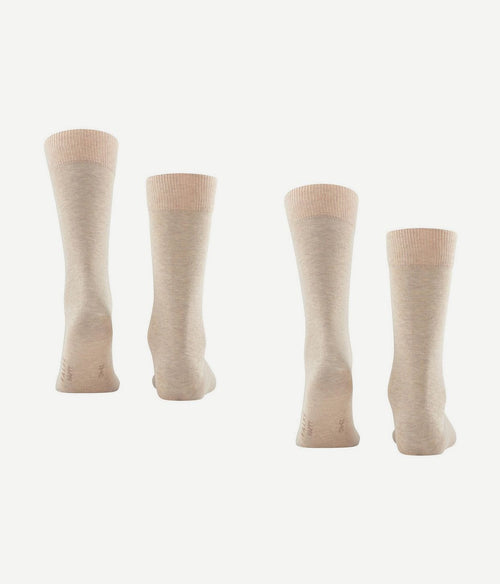 Falke happy sokken 2 paar beige melange
