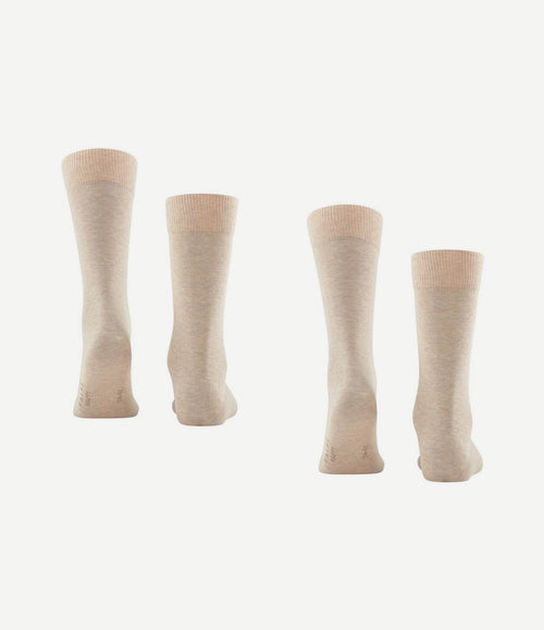 Happy sokken 2 paar beige melange